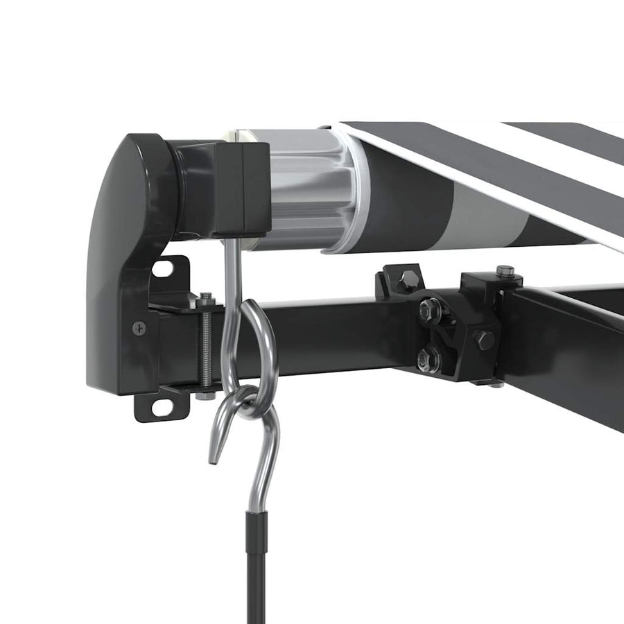 Luifel handmatig uittrekbaar en LED 600x300 cm antraciet en wit