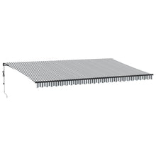 Luifel automatisch uittrekbaar 600x300 cm antracietkleur en wit