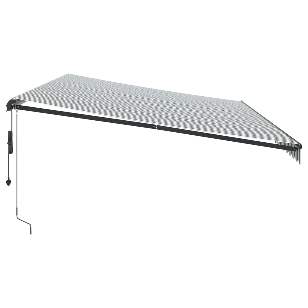 Luifel automatisch uittrekbaar 600x300 cm antracietkleur en wit