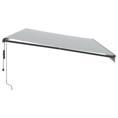 Luifel automatisch uittrekbaar 600x300 cm antracietkleur en wit