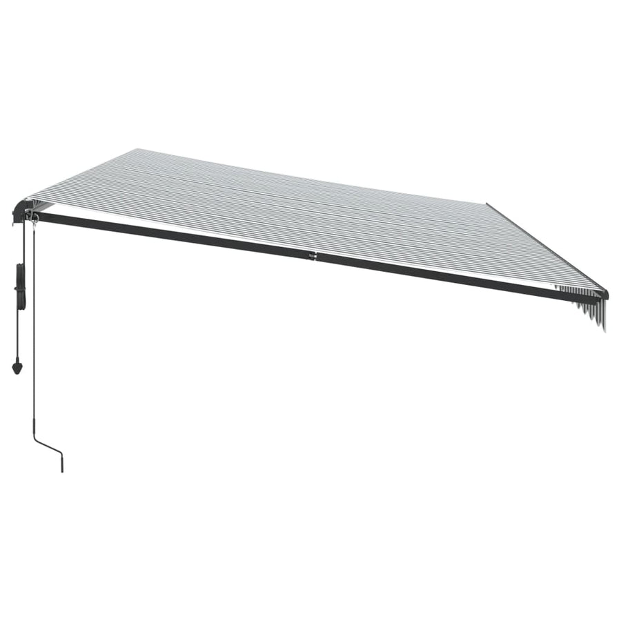 Luifel automatisch uittrekbaar 600x300 cm antracietkleur en wit