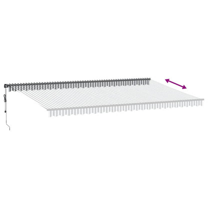 Luifel automatisch uittrekbaar 600x300 cm antracietkleur en wit