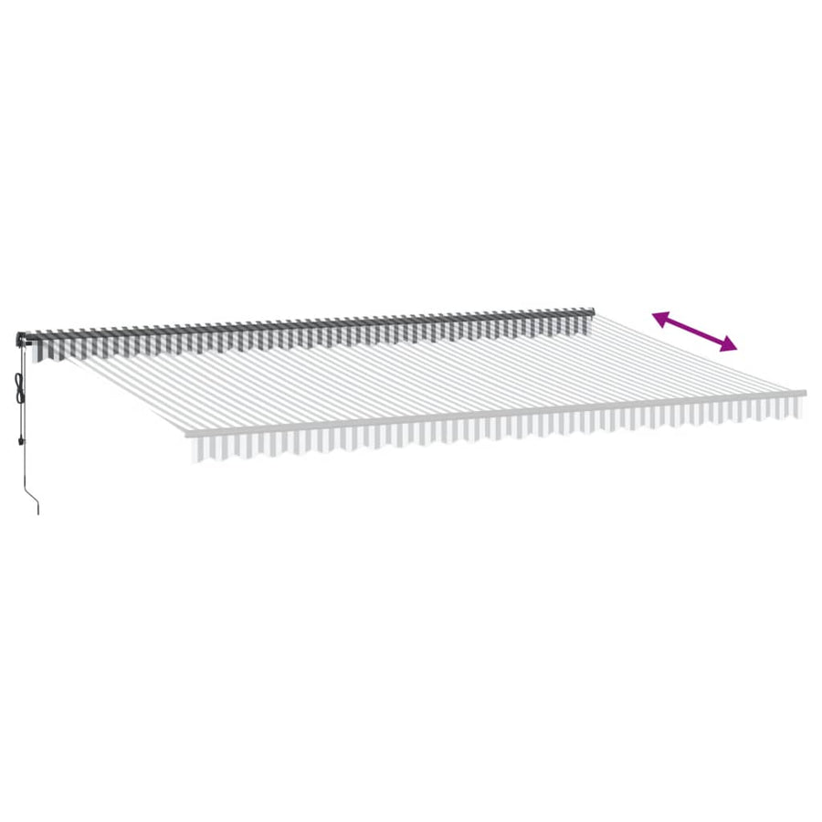 Luifel automatisch uittrekbaar 600x300 cm antracietkleur en wit