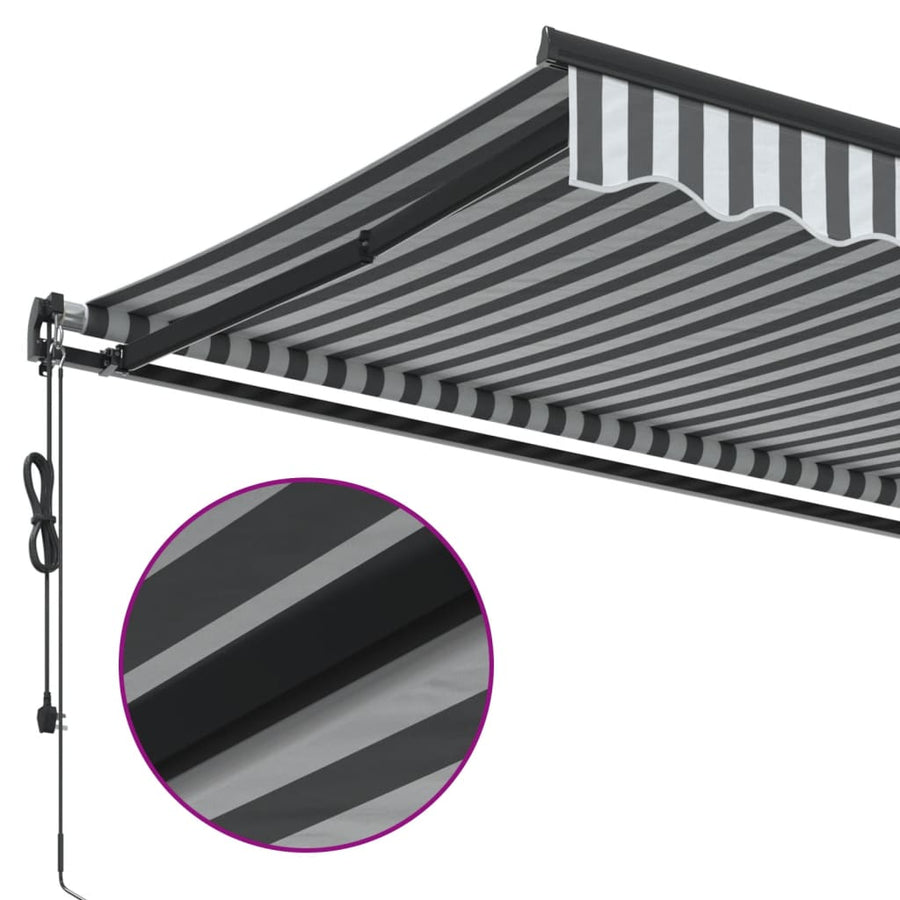 Luifel automatisch uittrekbaar 600x300 cm antracietkleur en wit