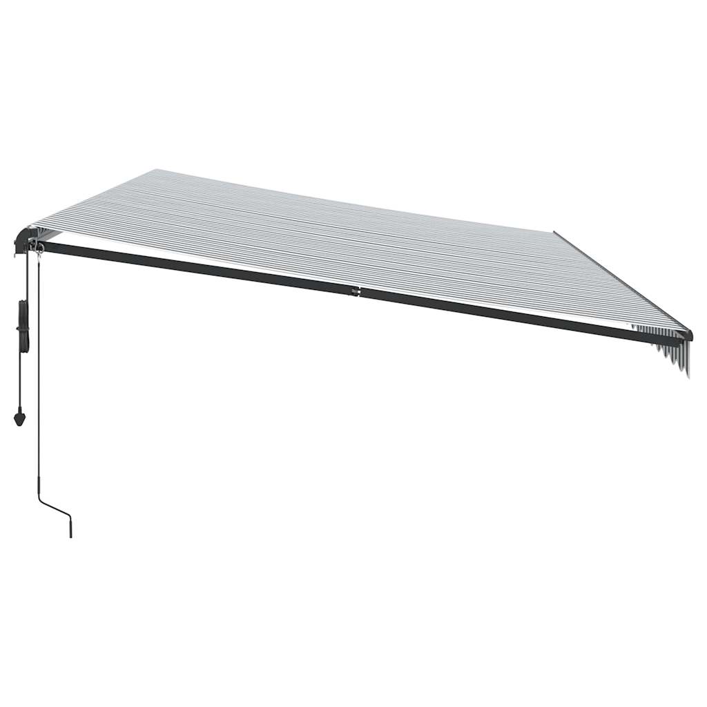 Luifel automatisch uittrekbaar LED 600x300 cm antraciet en wit