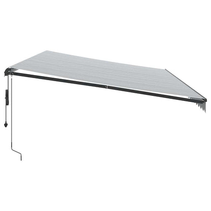 Luifel automatisch uittrekbaar LED 600x300 cm antraciet en wit