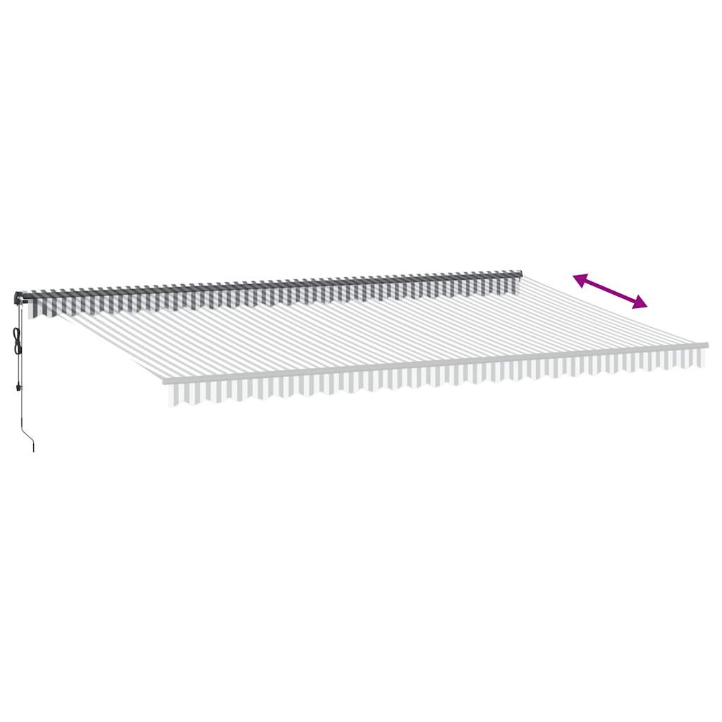 Luifel automatisch uittrekbaar LED 600x300 cm antraciet en wit