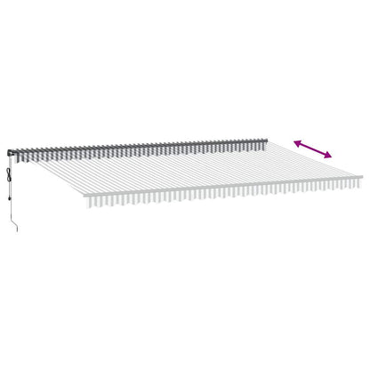 Luifel automatisch uittrekbaar LED 600x300 cm antraciet en wit