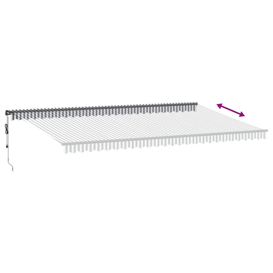 Luifel automatisch uittrekbaar LED 600x300 cm antraciet en wit
