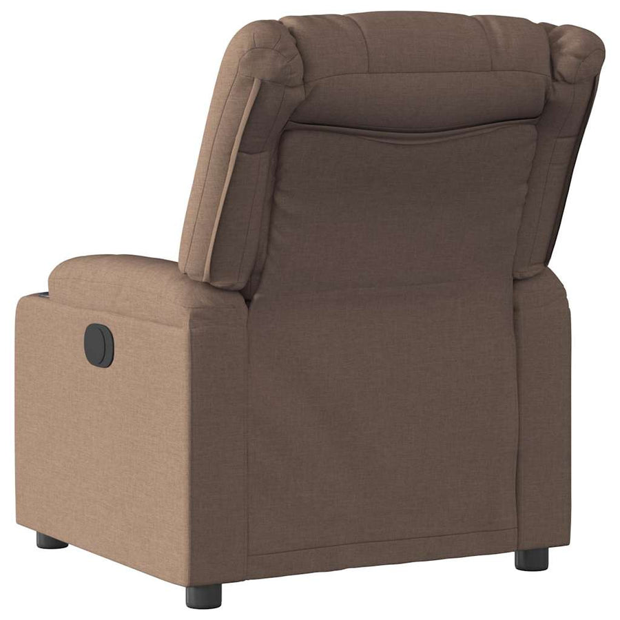 Fauteuil verstelbaar elektrisch stof bruin