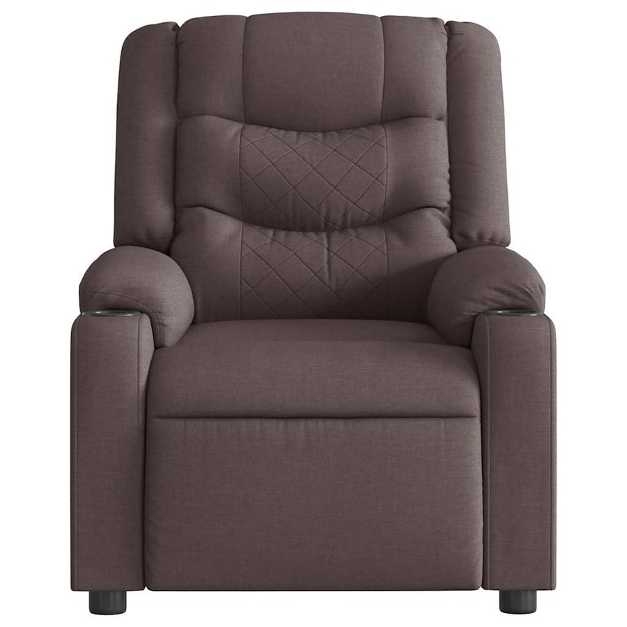 Fauteuil verstelbaar elektrisch stof donkerbruin