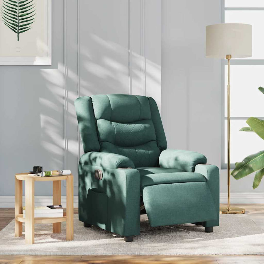 Fauteuil verstelbaar elektrisch stof donkergroen