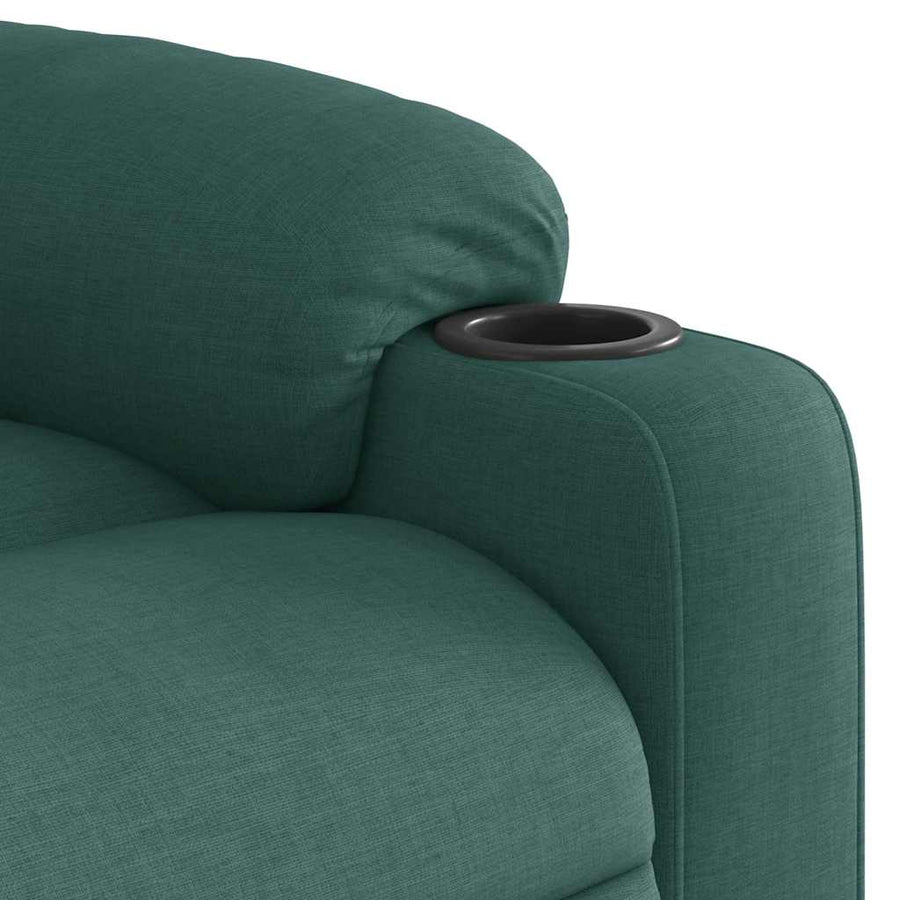 Fauteuil verstelbaar elektrisch stof donkergroen