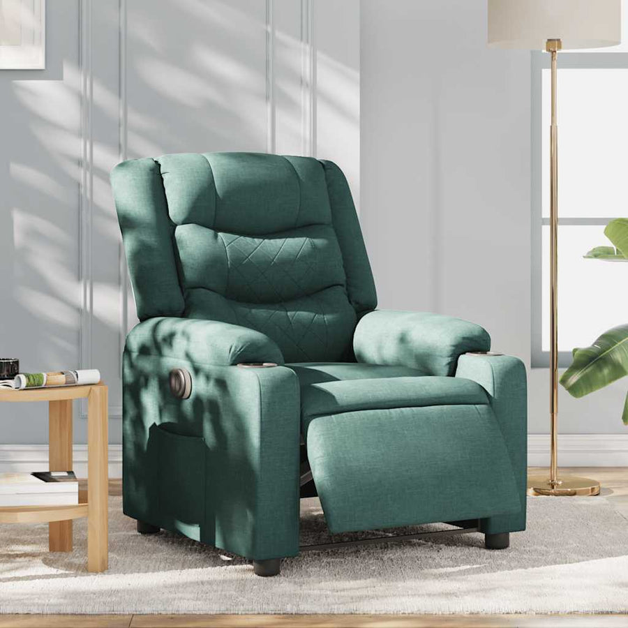 Fauteuil verstelbaar elektrisch stof donkergroen