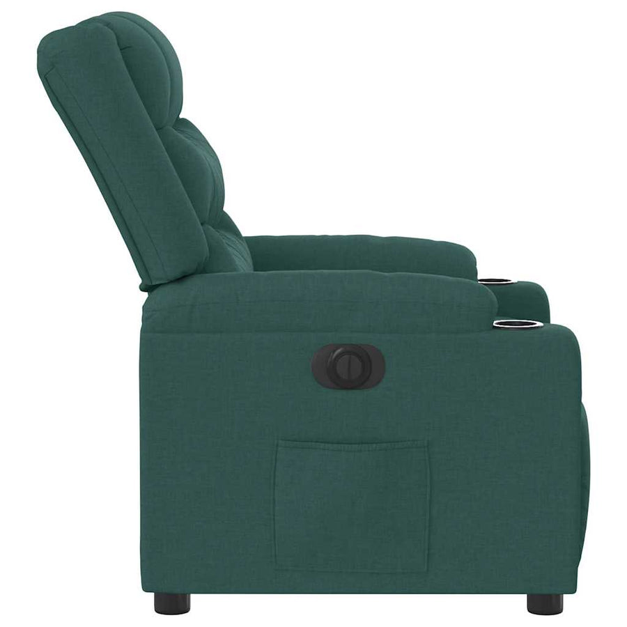 Fauteuil verstelbaar elektrisch stof donkergroen