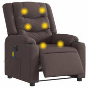 Massagestoel elektrisch verstelbaar stof donkerbruin 77x93x99 cm