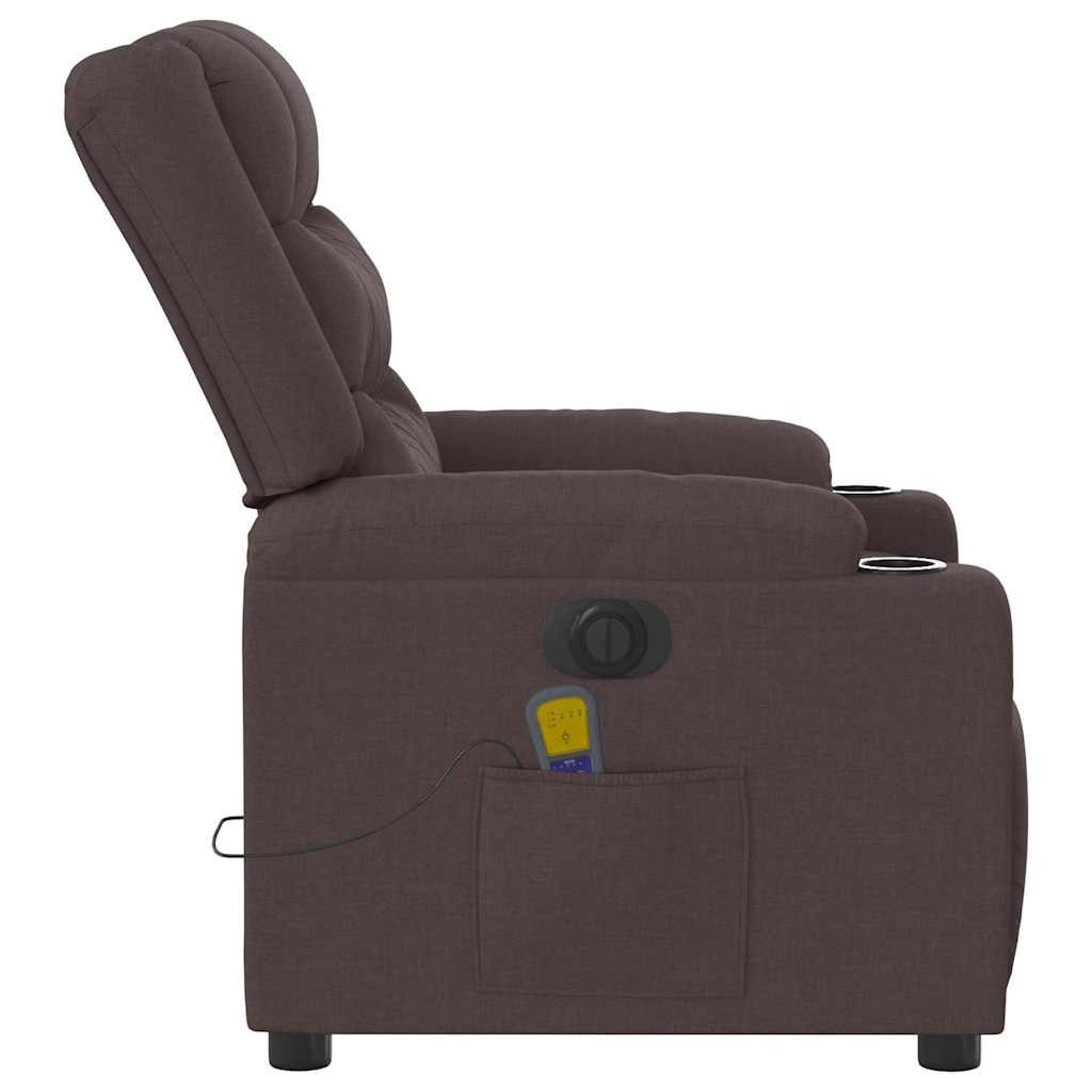 Massagestoel elektrisch verstelbaar stof donkerbruin