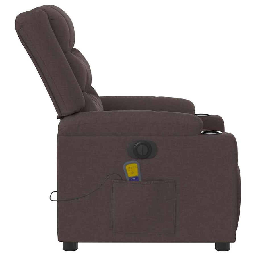 Massagestoel elektrisch verstelbaar stof donkerbruin