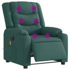Electric adjustable massage chair dark green fabric