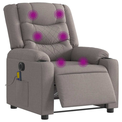 Massagestoel elektrisch verstelbaar stof taupe