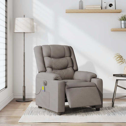 Massagestoel elektrisch verstelbaar stof taupe