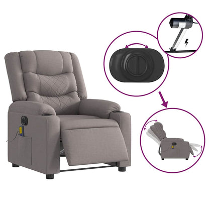 Massagestoel elektrisch verstelbaar stof taupe