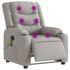 Massagestoel elektrisch verstelbaar stof grijs 77x93x99 cm