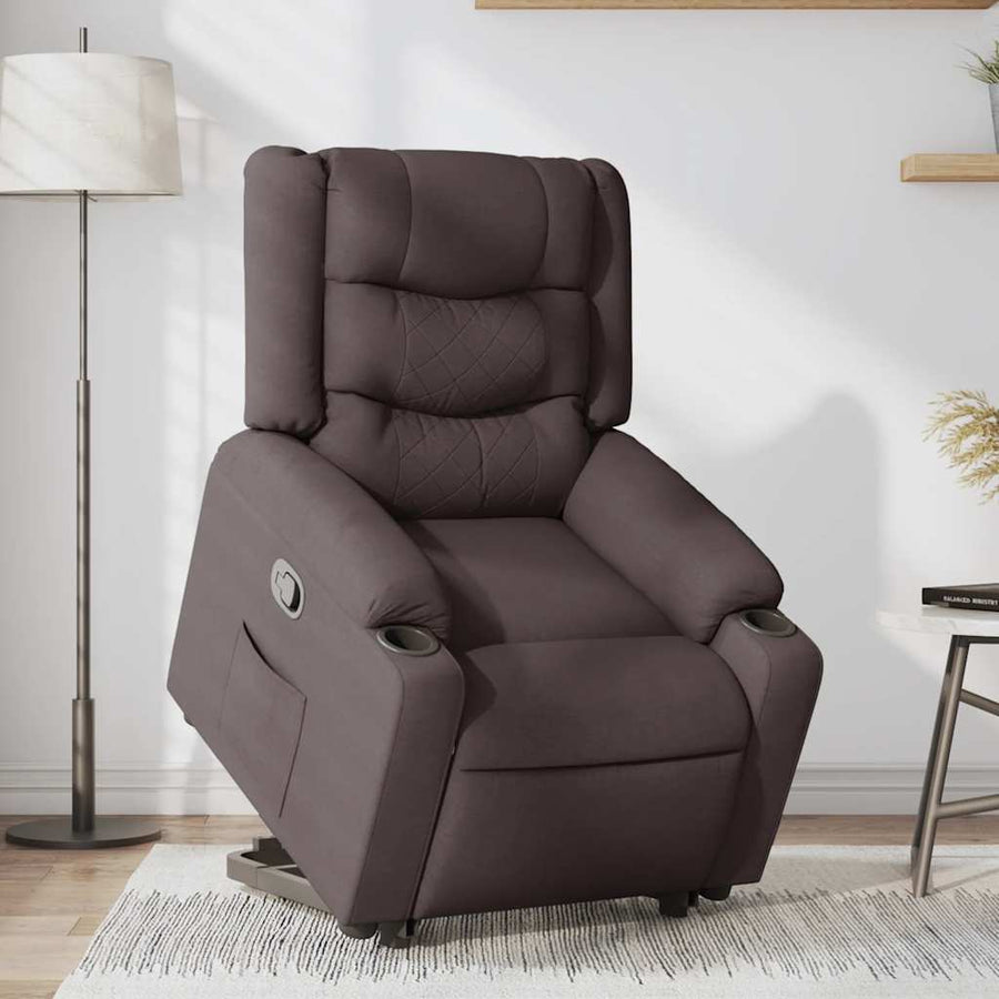 Sta-op-stoel verstelbaar stof donkerbruin