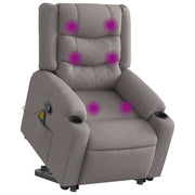 Sta-op stoel met massage stof taupe