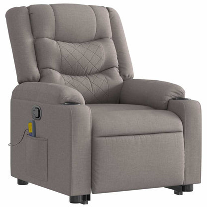Sta-op-massagestoel verstelbaar stof taupe