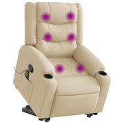 Sta-op massagestoel crèmekleurig stof