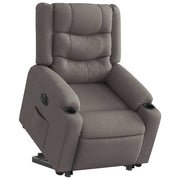 Rise-and-recline armchair electric adjustable fabric taupe