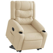 Electric adjustable riser recliner fabric cream