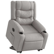 Recliner electrically adjustable fabric cloud grey