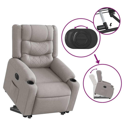 Sta-op-stoel elektrisch verstelbaar stof wolk grijs