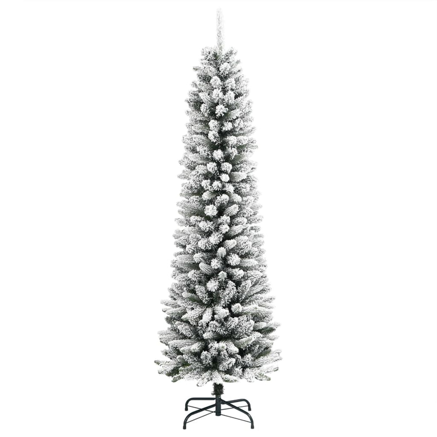 Kunstkerstboom met sneeuw smal 120 cm PVC en PE