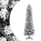 Kunstkerstboom met sneeuw smal 210 cm PVC en PE