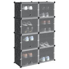 Storage unit with 8 compartments and polypropylene doors, black