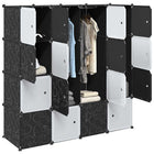 Storage unit with 16 compartments and polypropylene hanging rods