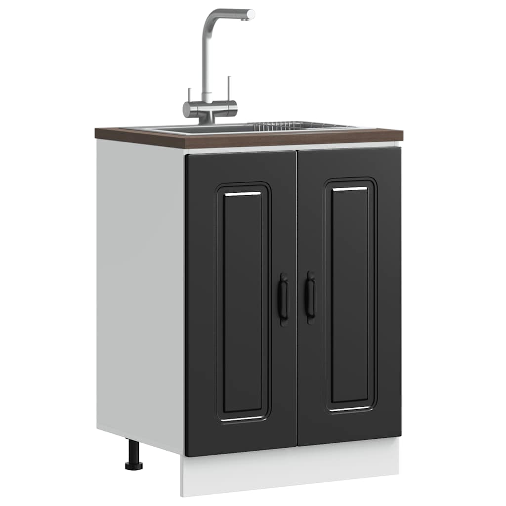 Spoelbakonderkast Kalmar 60x46x81,5 cm bewerkt hout zwart