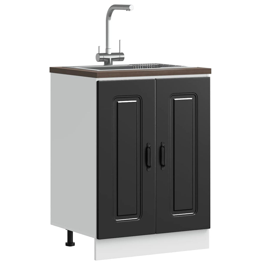 Spoelbakonderkast Kalmar 60x46x81,5 cm bewerkt hout zwart
