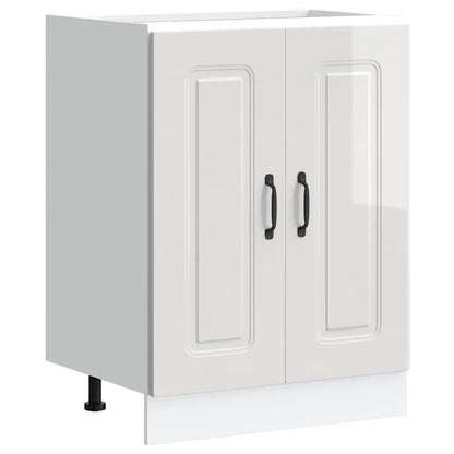Spoelbakonderkast Kalmar 60x46x81,5cm bewerkt hout hoogglanswit