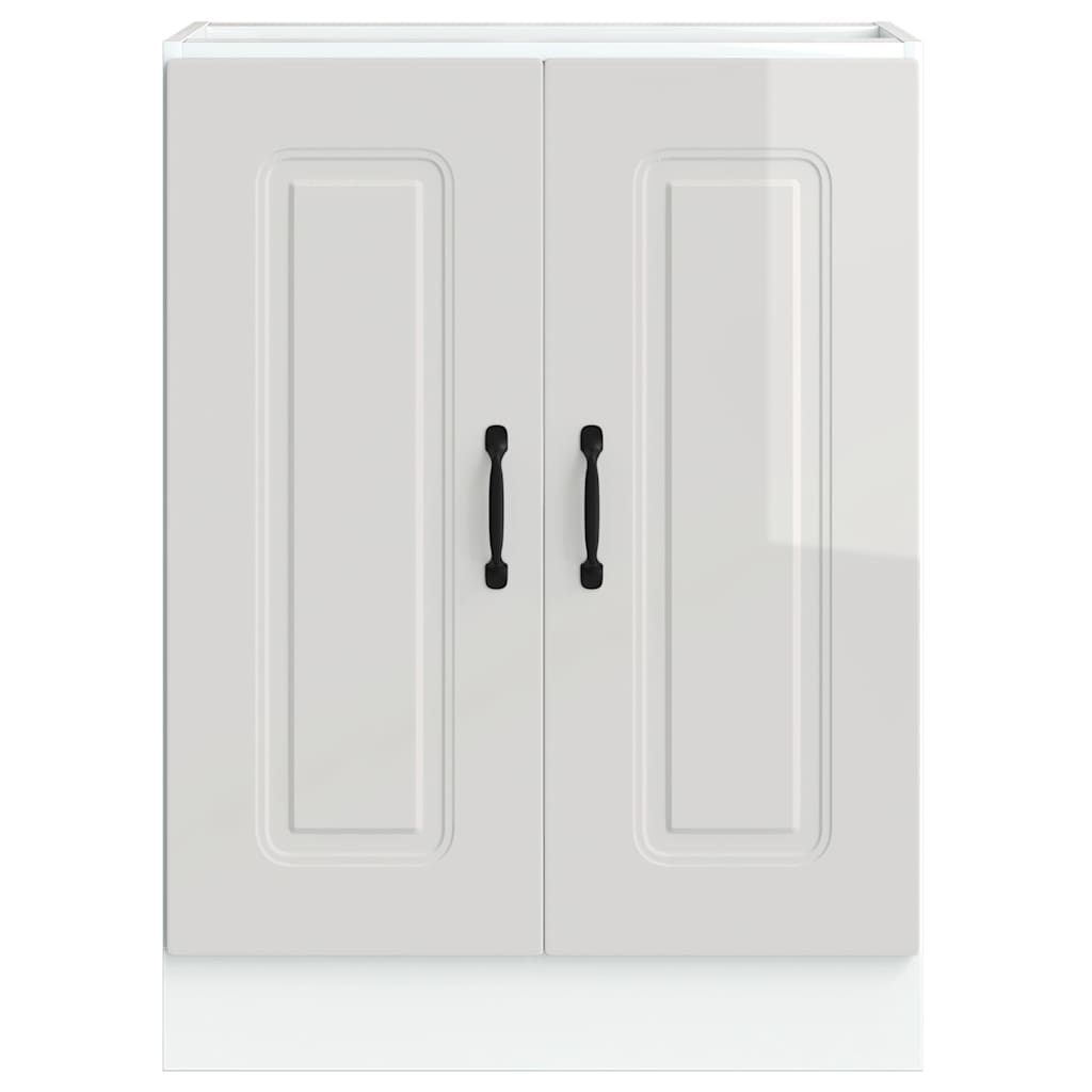 Spoelbakonderkast Kalmar 60x46x81,5cm bewerkt hout hoogglanswit