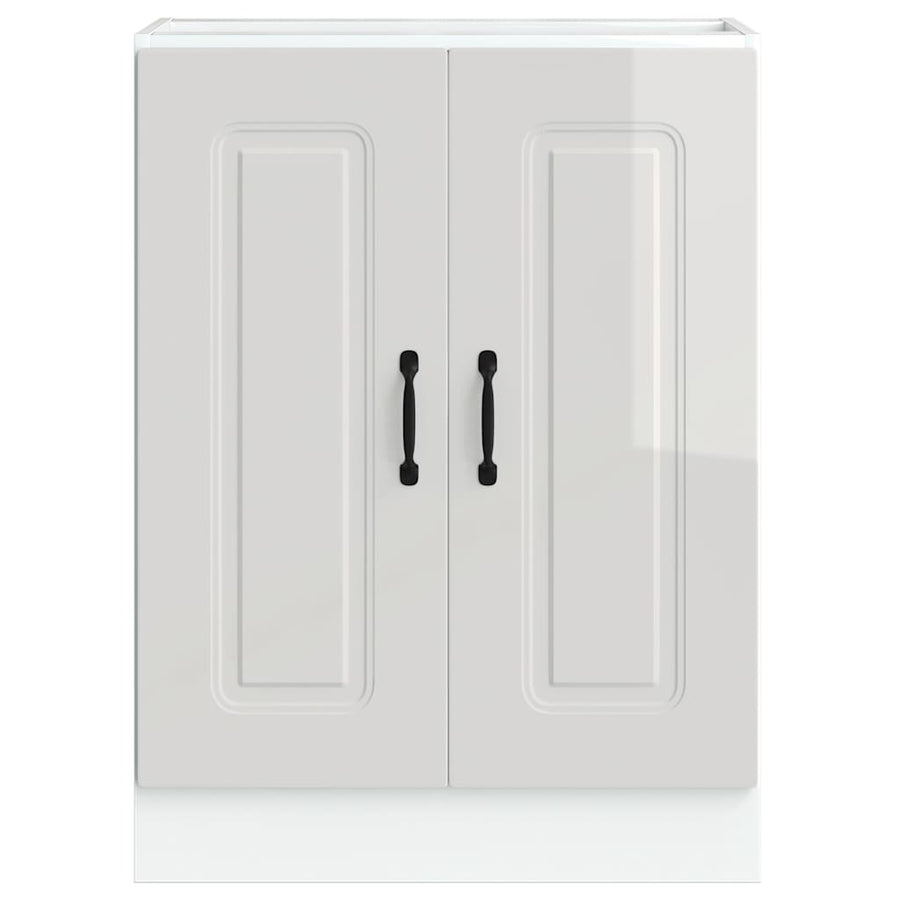 Spoelbakonderkast Kalmar 60x46x81,5cm bewerkt hout hoogglanswit