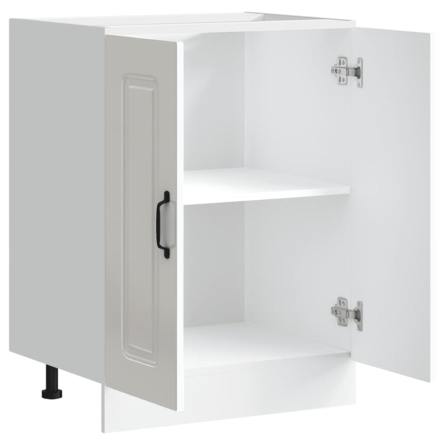 Spoelbakonderkast Kalmar 60x46x81,5cm bewerkt hout hoogglanswit