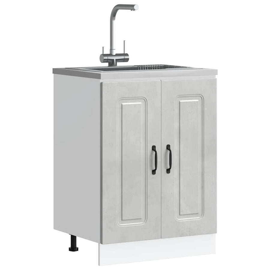 Spoelbakonderkast Kalmar 60x46x81,5 cm bewerkt hout betongrijs