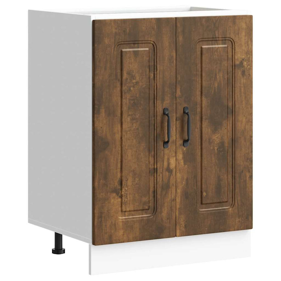 Spoelbakonderkast Kalmar 60x46x81,5cm bewerkt hout gerookteiken