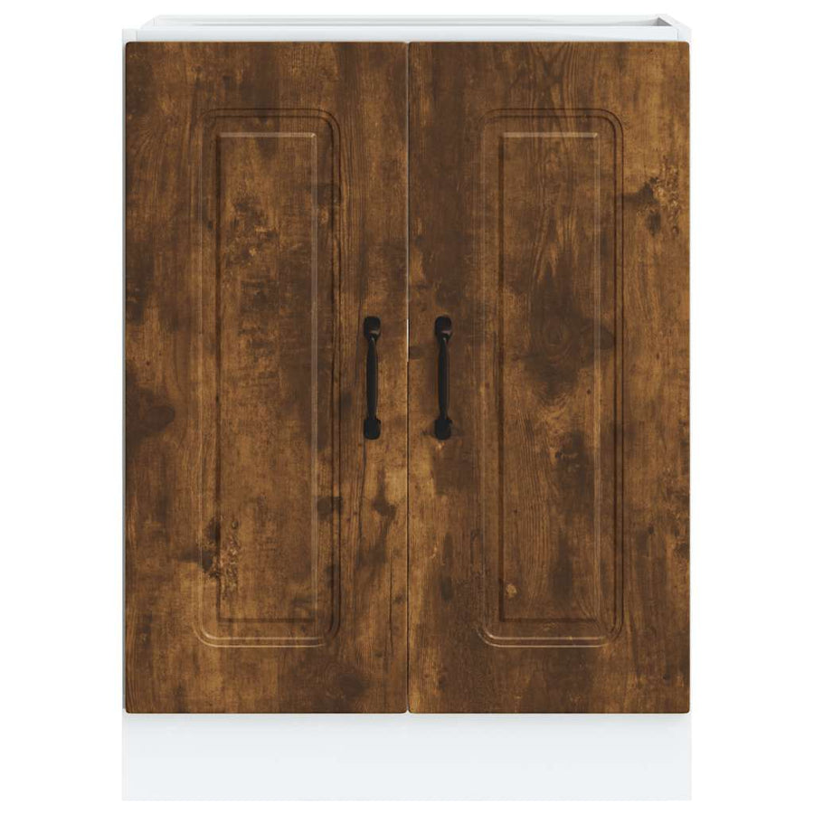 Spoelbakonderkast Kalmar 60x46x81,5cm bewerkt hout gerookteiken