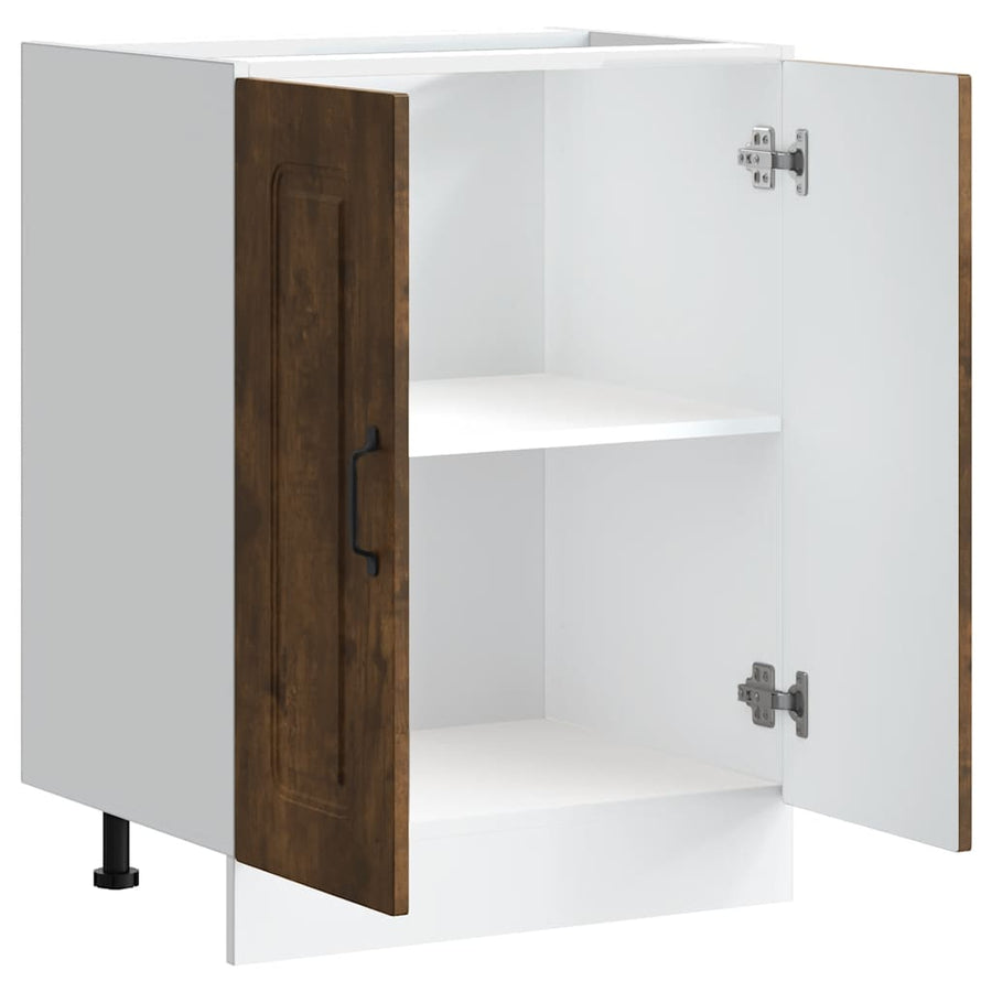 Spoelbakonderkast Kalmar 60x46x81,5cm bewerkt hout gerookteiken