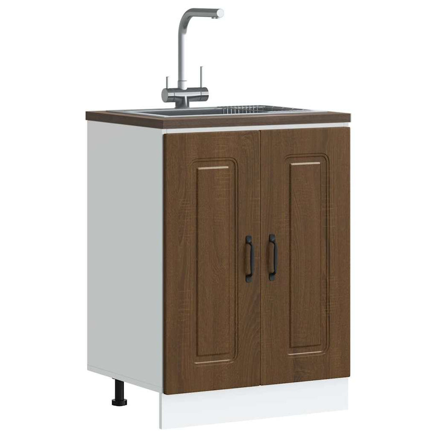 Spoelbakonderkast Kalmar 60x46x81,5 cm hout bruin eikenkleurig